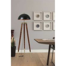 Lumexx Stil Ceviz Siyah Büyük Retro Başlıklı Lambader