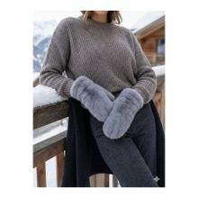 Luminos Butik Kadın Gri Peluş Eldiven ELD32