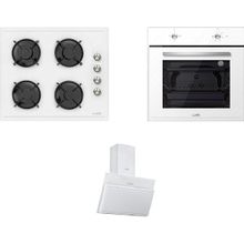Luno L335W01 - L D34 W02662 - F6501W02 Beyaz 3'lü Cam Ankastre Set
