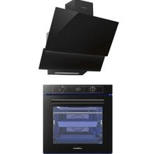 Luxell Platinum A68-SGF3 - DA 835 Siyah 2'li Ankastre Set