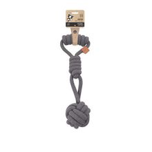 M-Pets Çekmeli Örgü Top 36x9 cm Gri Köpek Oyuncağı