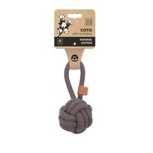 M-Pets Çekmeli Örgü Top 8 cm Gri Köpek Oyuncağı