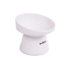 M-Pets Tiltd Seramik 150 ml Beyaz Kedi ve Köpek Mama ve Su Kabı