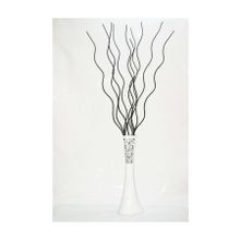 M3Decorium Desenli Beyaz 10 Adet Siyah Dal 60cm Vazo