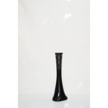 M3Decorium Siyah İşlemeli Delikli Desenli Uzun 60cm Vazo