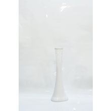 M3Decorium Uzun Beyaz Delikli Desenli Köşesu 60cm Vazo