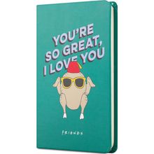 Mabbels DFT-388296 Sert Kapak Lastikli Friends Hindi Yeşil 95 Yaprak Çizgisiz 9x14 cm Mini Defter