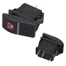 Macaratör Sembollü Işıklı 3 Pinli On-Off 12-24V Marin Switch