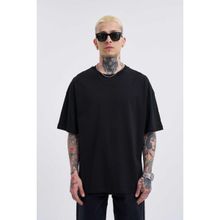 Machinist Basic Super Siyah Pamuklu Oversize Erkek T-shirt