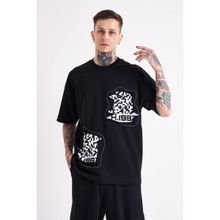 Machinist Dama Patch Siyah Oversize Erkek T-shirt