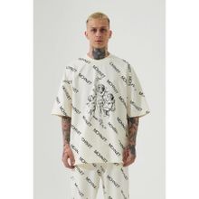 Machinist Mchnst Angels Baskılı Krem Oversize Erkek T-shirt
