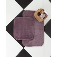 Madame Coco 50x80 + 45x50 cm Koyu Mürdüm Carol 2'li Banyo Paspası