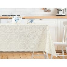 Madame Coco Anita 140x140 cm Pvc Ekru Masa Örtüsü