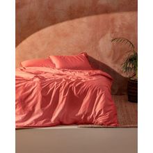 Madame Coco Sona Tek Kişilik Püsküllü Mercan Nevresim Seti
