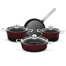 Madame Coco Titanium Professional 7 Parça Bordo Tencere Seti