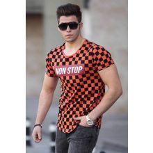Madmext 2621 Turuncu Siyah Erkek T-Shirt
