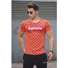 Madmext 2640 Turuncu Benekli Erkek T-shirt