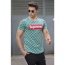 Madmext 2640 Yeşil Benekli Erkek T-shirt