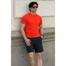 Madmext 4077 Erkek Bisiklet Yaka Turuncu Basic T-shirt