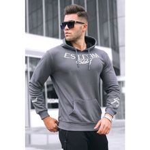 Madmext 4402 Füme Baskılı Kapşonlu Erkek Sweatshirt