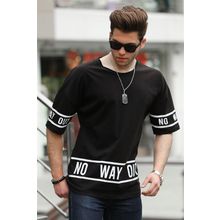 Madmext 4483 Baskılı Siyah Erkek T-shirt