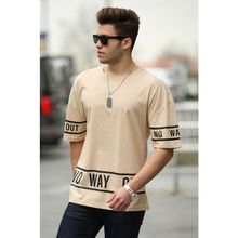 Madmext 4483 Bej Erkek T-shirt