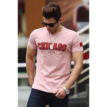 Madmext 4485 Baskılı Pudra Erkek T-shirt