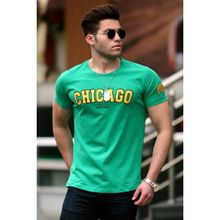 Madmext 4485 Baskılı Yeşil Erkek T-shirt