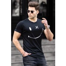 Madmext 4489 Siyah Yırtık Detaylı Erkek T-shirt
