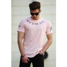 Madmext 4512 Pudra Nakışlı Erkek T-shirt