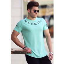 Madmext 4512 Yeşil Nakışlı Erkek T-shirt
