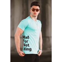Madmext 4553 Turkuaz Baskılı Erkek T-shirt