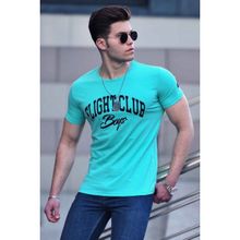 Madmext 4591 Baskılı Turkuaz Erkek T-shirt