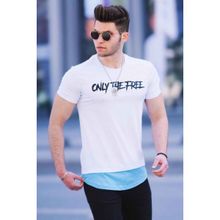 Madmext 4597 Beyaz Baskılı Erkek T-shirt