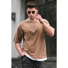 Madmext 4978 Kahverengi Erkek T-shirt
