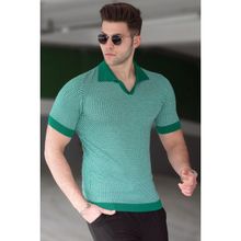 Madmext 5077 Yeşil Polo Yaka Erkek T-shirt