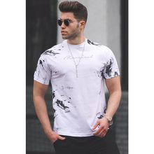 Madmext 5207 Over Fit Beyaz Erkek T-shirt
