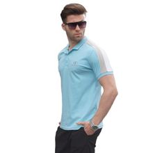 Madmext 5215 Mavi Şeritli Polo Yaka Erkek T-shirt