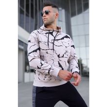 Madmext 5324 Bej Kapüşonlu Erkek Sweatshirt