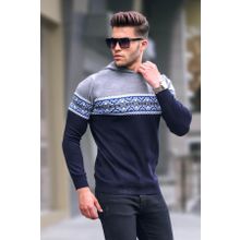 Madmext 5624 Gri Kapüşonlu Erkek Kazak