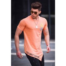 Madmext 5665 Asimetrik Kesim Turuncu Erkek T-shirt