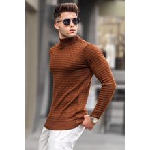 Madmext 5762 Camel Balıkçı Yaka Erkek Triko Kazak