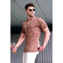 Madmext 5817 Erkek Polo Yaka Kırmızı Desenli T-shirt