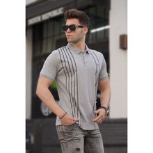 Madmext 5822 Erkek Polo Yaka Gri T-Shirt