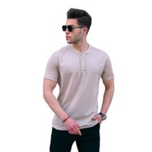 Madmext 5842 Haki Düğmeli Triko Erkek T-shirt