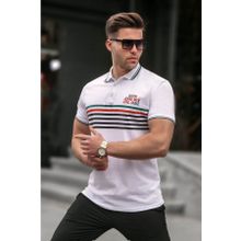 Madmext 5869 Çizgili Polo Yaka Tişört