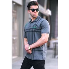 Madmext 5872 Füme Desenli Polo Yaka Erkek T-shirt