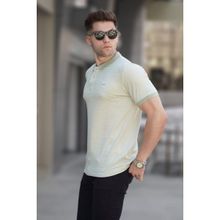 Madmext 5881 Mint Yeşili Çizgili Polo Yaka Erkek Tişört