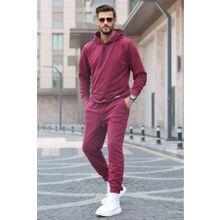 Madmext 5908 Bordo Kapüşonlu Basic Eşofman Takımı