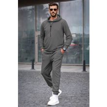 Madmext 5908 Füme Kapüşonlu Basic Eşofman Takımı